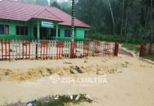 Hujan Lebat, Kali Penghubung 4 Desa di Konut Meluap Hujan Lebat, Kali Penghubung 4 Desa di Konut Meluap