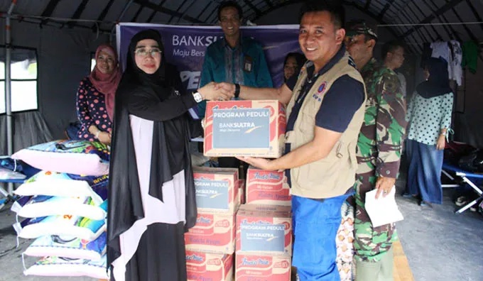 bank_sultra Bank Sultra Berikan Bantuan untuk Korban Banjir Sungai Wanggu