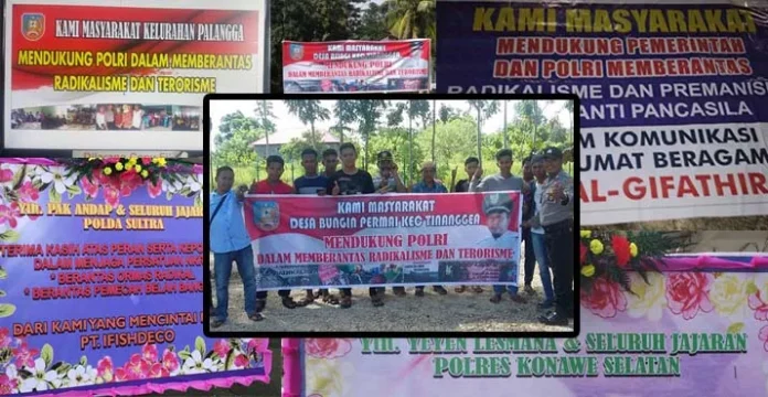 Polres Konsel Terima Puluhan Karangan Bunga Dukungan Berantas Gerakan Radikal