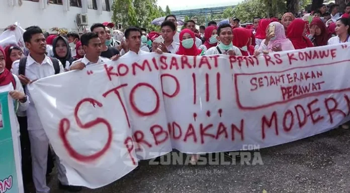 Ribuan Perawat Sultra Demo di DPRD Tuntut Pemerintah Berikan Gaji Layak