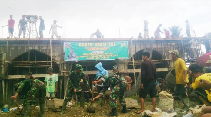 HUT ke 60 Kodam XIV Hasanuddin, Koramil Pakue Gelar Kerja Bakti