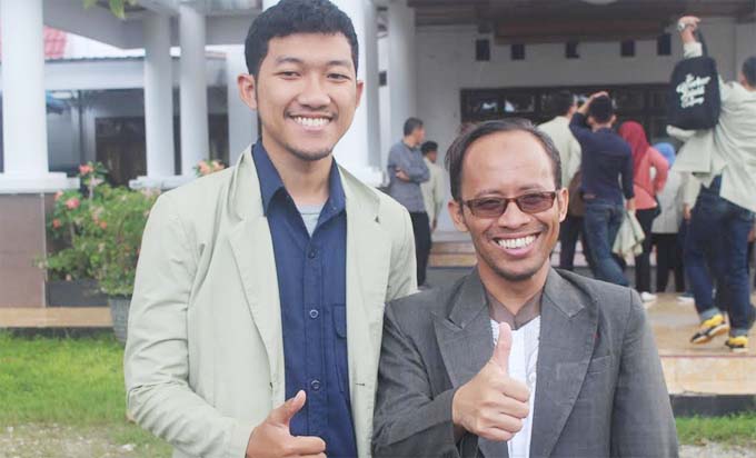 Mahasiswa UGM (kiri) Muhammad Syahrul Ramadhan, Dosen UGM (Kanan) Arif Surya Irawan