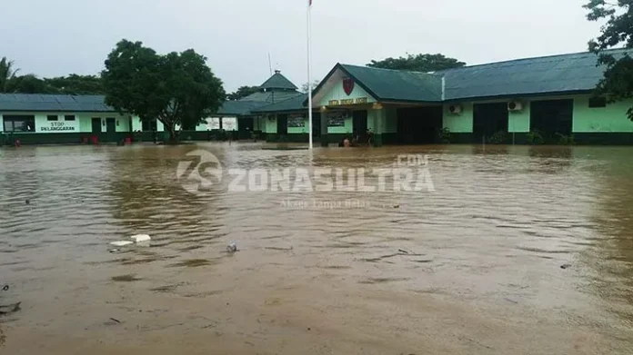 Akibat Sungai Sidodadi Meluap, Makodim 1416 Muna Terendam Banjir