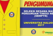 Hasil Seleksi SBMPTN 2017 Yang Dinyatakan LULUS di Universitas Halu Oleo Kendari pengumuman sbmptn 2017 uho, zonasultra