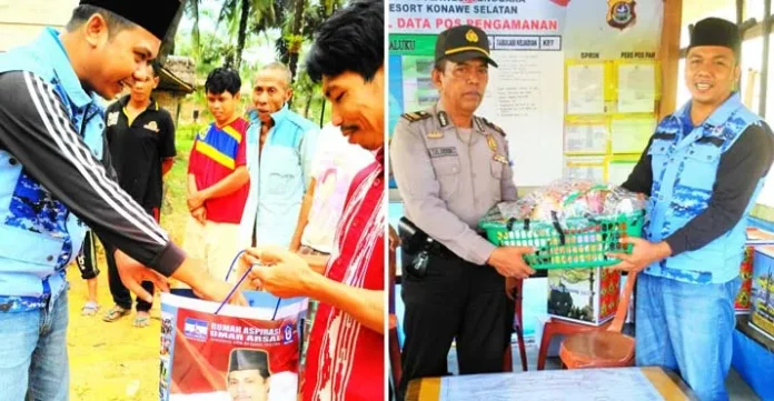 Jelang Lebaran, Tim Rumah Aspirasi Umar Arsal Berbagi di Konsel
