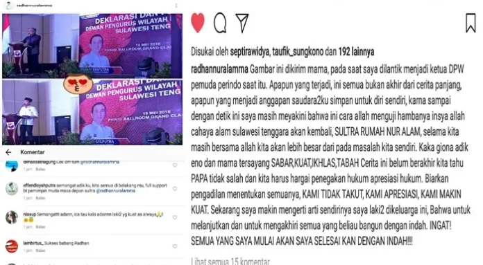 Berusaha Tegar, Ini Curahan Hati Radhan di Medsos