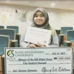 Mahasiswi Asal Muna Harumkan Nama Indonesia di Dunia Internasional Wa Ode Siti Latifatul Malik, peraih juara Global Forum tingkat internasional