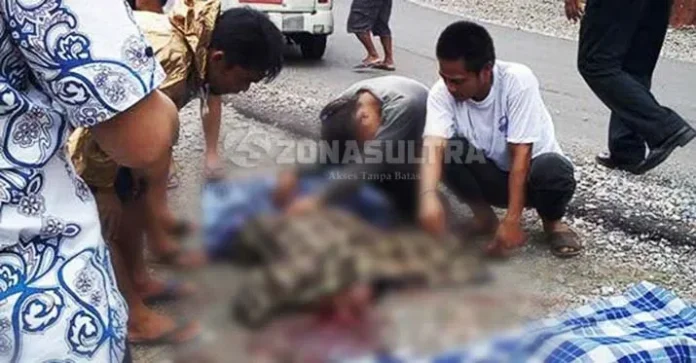 Tak Mampu Kendalikan Laju Motornya, Pemuda di Kolut Tabrak Truk Hingga Tewas di Tempat