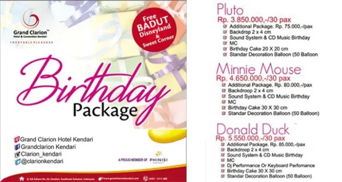 Rayakan Ultah di Hotel Clarion Kendari, Dapatkan Berbagai Kelebihan Ini