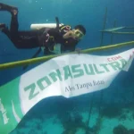 FOTO : HUT RI, ZONASULTRA.COM Berkibar di bawah Laut Wakatobi HUT RI, ZONASULTRA.COM berkibar di bawal Laut Wakatobi, hut ri 72, zonasultra, zonasultra.id