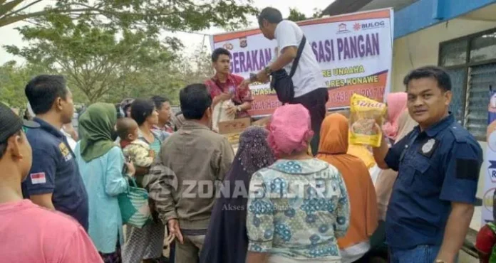operasi pasar konawe Jelang Idul Adha, Polres Konawe Gelar Operasi Pasar Murah