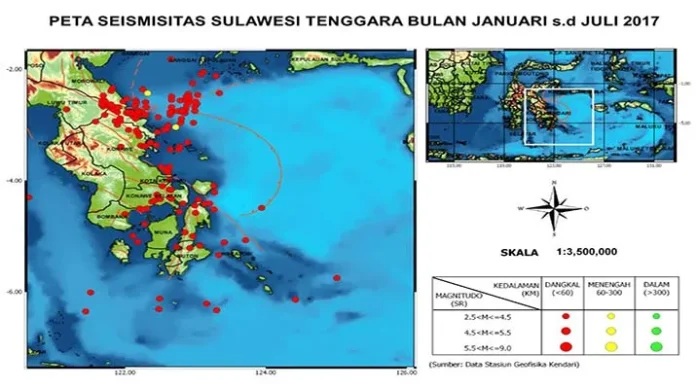 Sepanjang 2017, 141 Kali Gempa Bumi Guncang Sultra