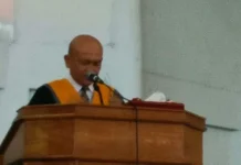 Rektor UHO Kukuhkan Guru Besar Bidang Ilmu Manajemen Pemasaran Prof. Dr. H. Rahmat Madjid, SE.,M.Si