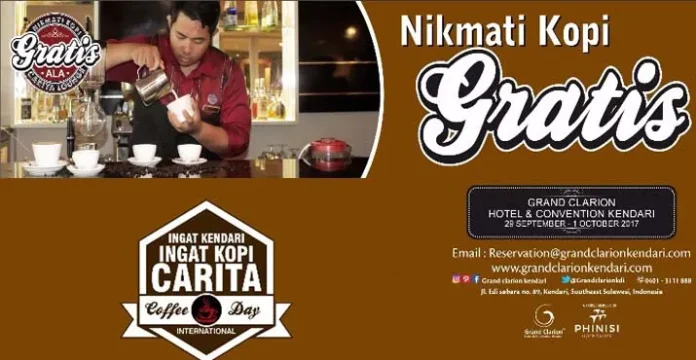 Hingga Besok, Grand Clarion Kendari Masih Sajikan Kopi Gratis