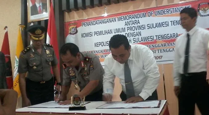 kpu_polda Teken MoU dengan KPU Sultra, Kapolda Berharap Kekurangan Pilkada Lalu Jadi Acuan