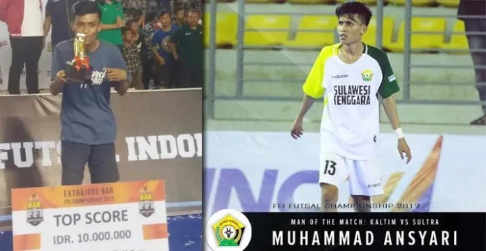 m_ansyari Mengenal Muhammad Ansyari, Top Skor FFI Futsal Championship 2017 Asal Sultra