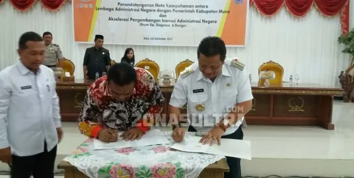 Pemda Muna dan LAN Teken MoU Akselerasi Pembangunan Inovasi Administrasi Negara
