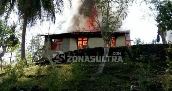 Satu Unit Rumah di Ghonsume Raha Terbakar