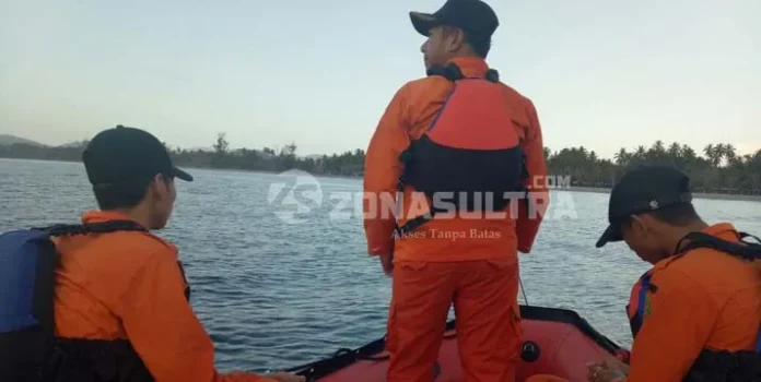 Terkendala Gelombang, SAR Kesulitan Mencari Warga Kendari Yang Tenggelam di Pantai Taipa