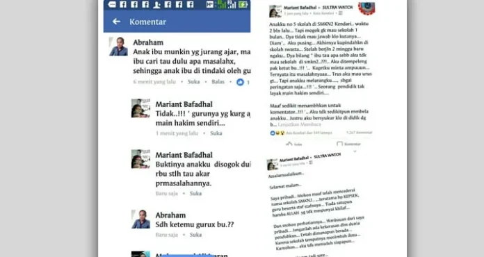 bukti_ujaran_smk2 Kekerasan Guru di SMKN 2 Kendari Viral di Medsos, Alumni: Itu Tidak Benar