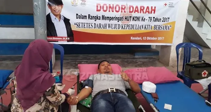 Donor Darah KONI Sultra Kumpulkan 80 Kantong Darah