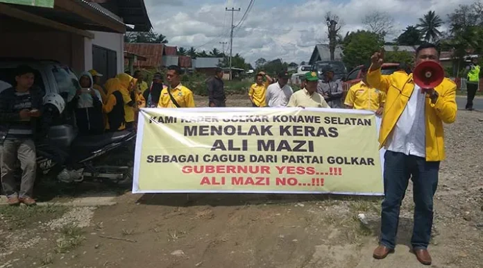 Hari Ini Puluhan Kader Golkar Konsel Gelar Aksi Tolak Ali Mazi