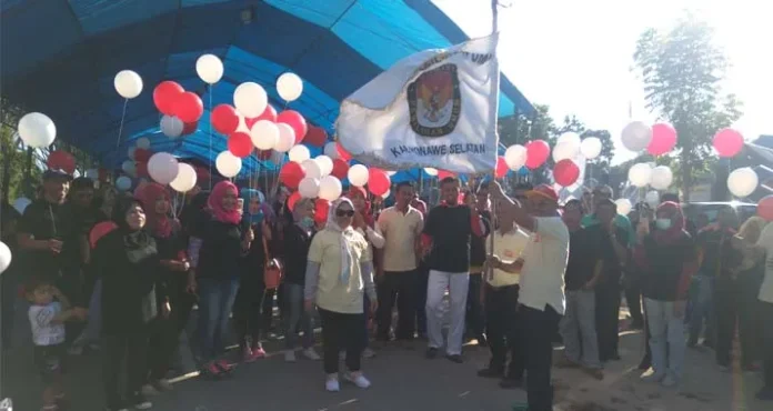 Tingkatkan Kesadaran Pemilih, KPUD Konsel Gelar Jalan Sehat