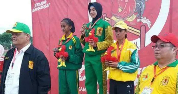 lari_pomnas_emas Indrawati Sumbang Medali Pertama untuk Sultra di Pomnas