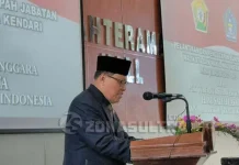 Lantik ADP-SUL, Plt Gubernur: Janji Politik untuk Rakyat Bukan Tim Sukses Pelaksana tugas (Plt) Gubernur Sultra Saleh Lasata