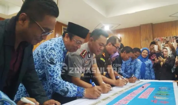 NOTA_KESEPAHAMAN Lindungi Perempuan dan Anak Korban Kekerasan, Pemkot Kendari Gandeng Lembaga Hukum