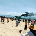 Bawa Penumpang Mau Hadiri Kunjungan Tina Nur Alam, KM Laworo Terbakar di Pulau Indo Bawa Penumpang Mau Hadiri Kunjungan Tina Nur Alam, KM Laworo Terbakar di Pulau Indo