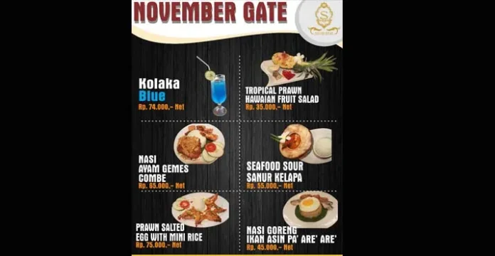 November Gate, Promo Makanan Murah di Hotel Sutan Raja