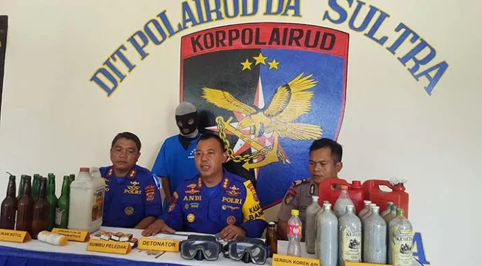 Dit Polair Polda Sultra Amankan 55 kg Bom Ikan Siap Ledak