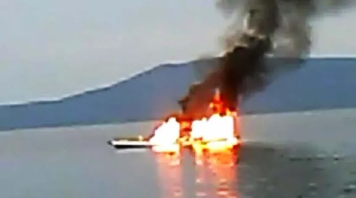 Kapal Pengangkut BBM di Konut Terbakar