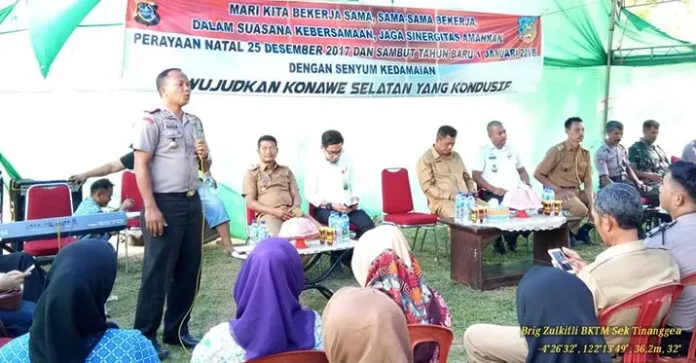 Jelang Natal dan Tahun Baru, Kapolsek Minta Kades di Wilayah Tinanggea Tidak Keluar Daerah
