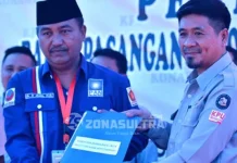 Kery-Gusli Resmi Mendaftar di KPUD Konawe Paslon KSK-GTS Kumpulkan Massa Sebelum Mendaftar