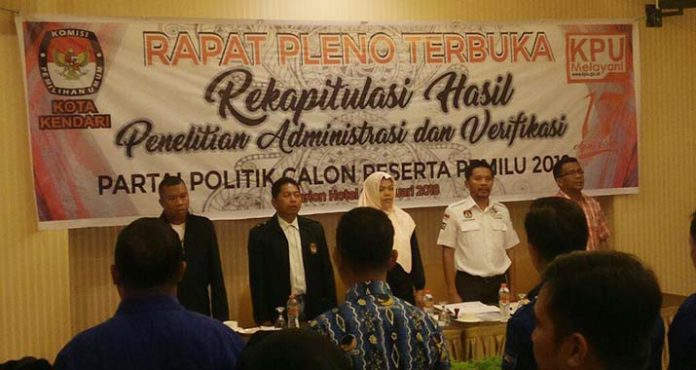 KPU Kendari Nyatakan 16 Partai Lolos Verifikasi, Empat Diantaranya Partai Baru