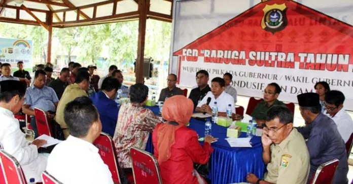 Gali Persoalan Pilkada 2018, Sejumlah Elemen Bertukar Info di Rumah Baruga