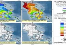 Cuaca Panas di Kendari, Ini Penjelasan BMKG Prakiraan probalistik peluang curah hujan dasarian II April 2018 Sulawesi Tenggara