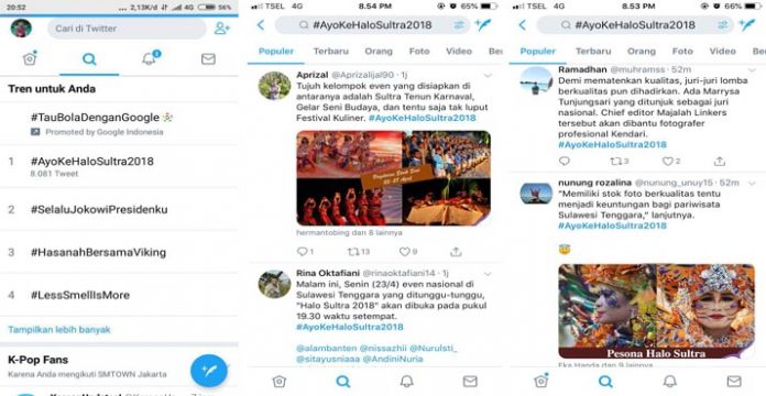 #AyoKeHaloSultra2018 Rajai Trending Topik Twitter Indonesia