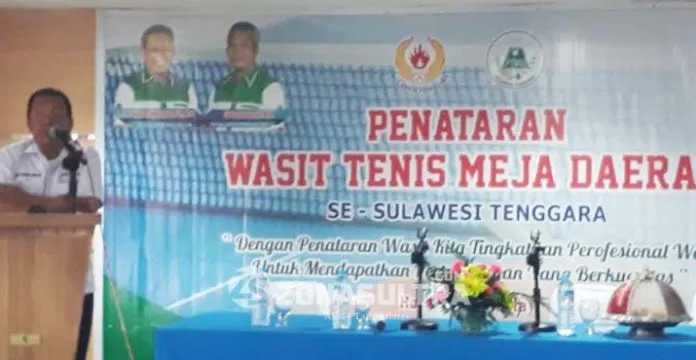KONI Sultra Buka Penataran Wasit Tenis Meja