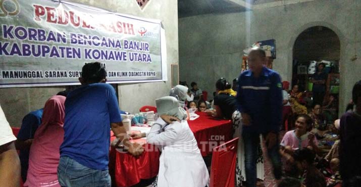 PT Manunggal dan Klinik Rapha Bantu 912 Jiwa Korban Banjir di Konut