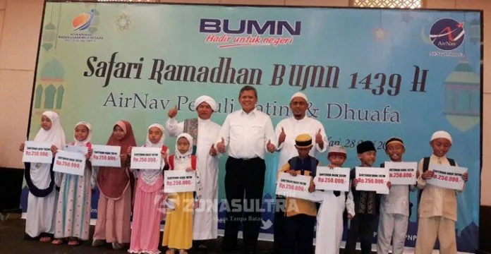 Safari Ramadhan BUMN 1439 H,  AirNav Peduli Yatim & Dhuaf