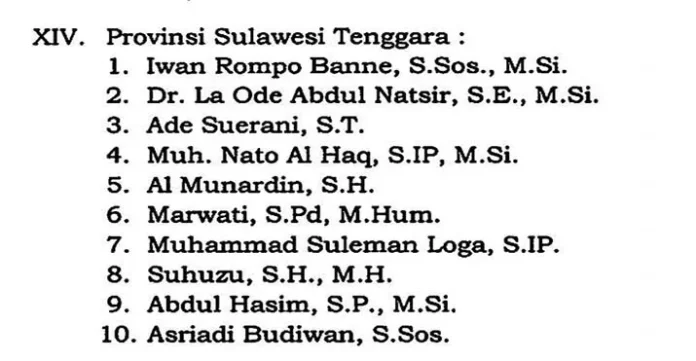 Ini Nama Anggota KPU Sultra Yang Akan Dilantik 23 Juni