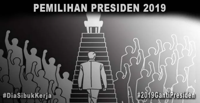 ilustrasi pilpres 2019 , #DiaSibukKerja, #2019GantiPresiden