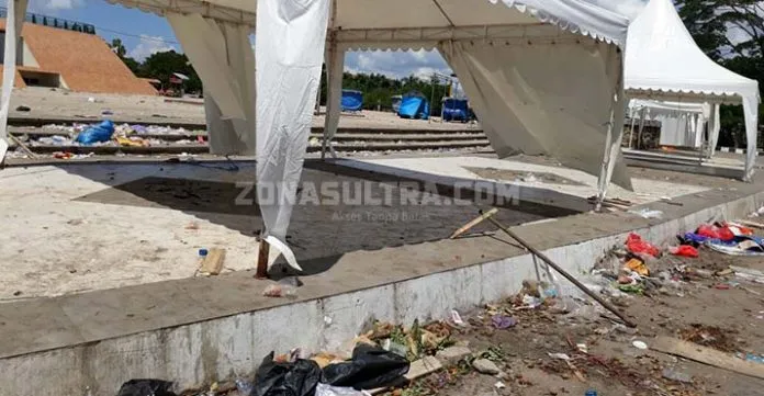 Pasca Halo Sultra 2018, Tumpukan Sampah Berserakan di Kawasan Eks MTQ Kendari