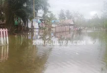 Sungai Meluap, Konut dan Konsel Terendam Banjir Sungai Lasolo Mulai Meluap, Warga Dihimbau Waspada