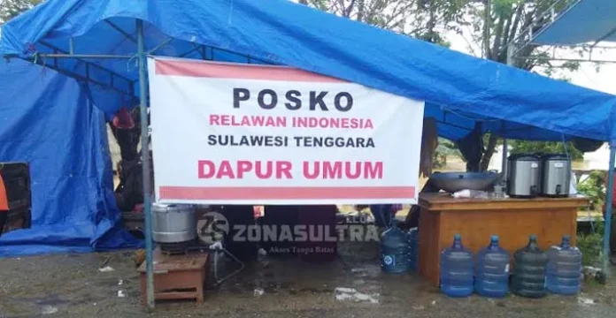 Dapur Umum Relawan Indonesia di Posko Wanggu Kekurangan Logistik
