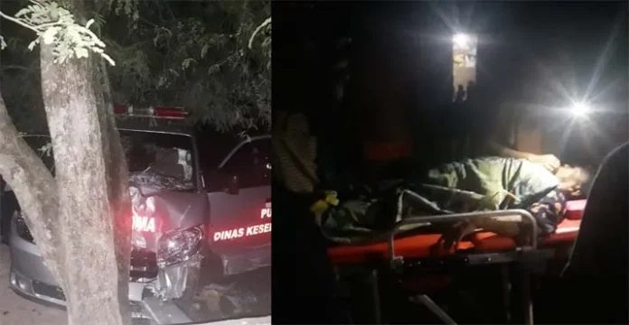 Diduga Kelelahan, Sopir Mobil Ambulans di Muna Tabrak Pohon