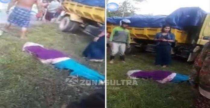 Wanita Asal Konut Tewas Tertabrak Truk Bermuatan Material